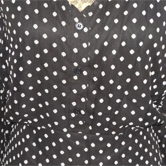 Lane Bryant Black White Polka‎ Dot Peplum Babydoll Women's Top Plus Size 18 - Picture 5 of 8